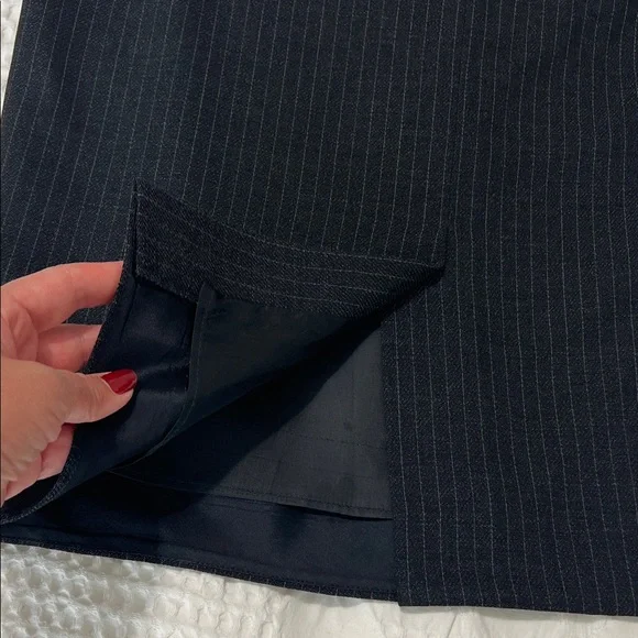 Escada Black Pinstripe Pencil Skirt
